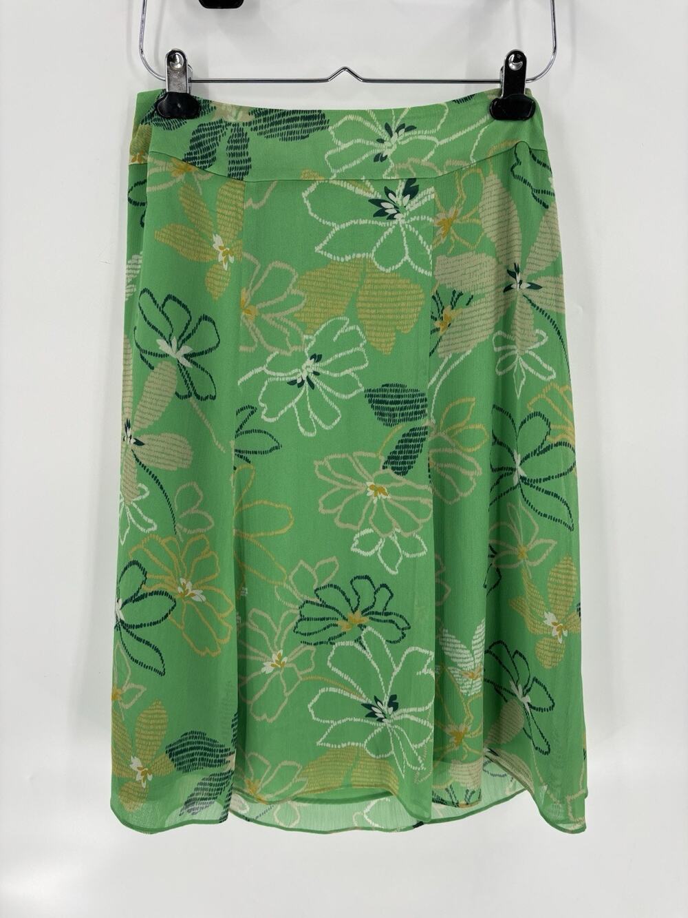 NWT Vintage Bob Mackie Skirt Womens 8 Green Floral Knee Length Casual Lined 2002